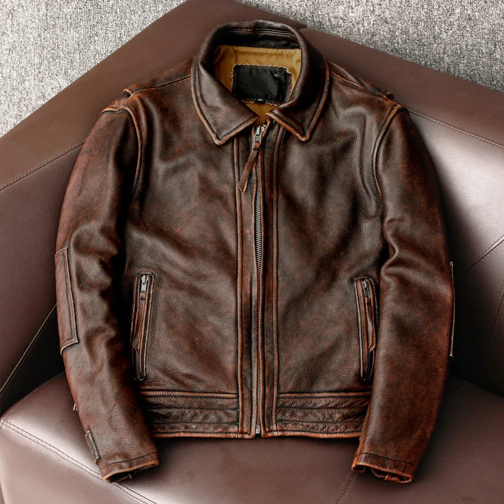 Vintage Cowhide Biker Jacket