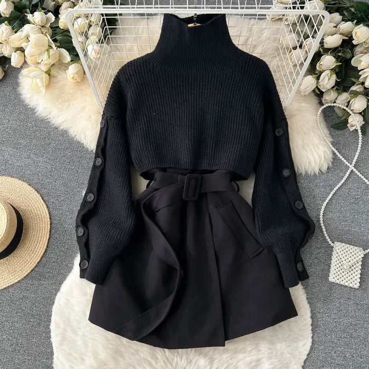 Belted Knit Sweater Dress