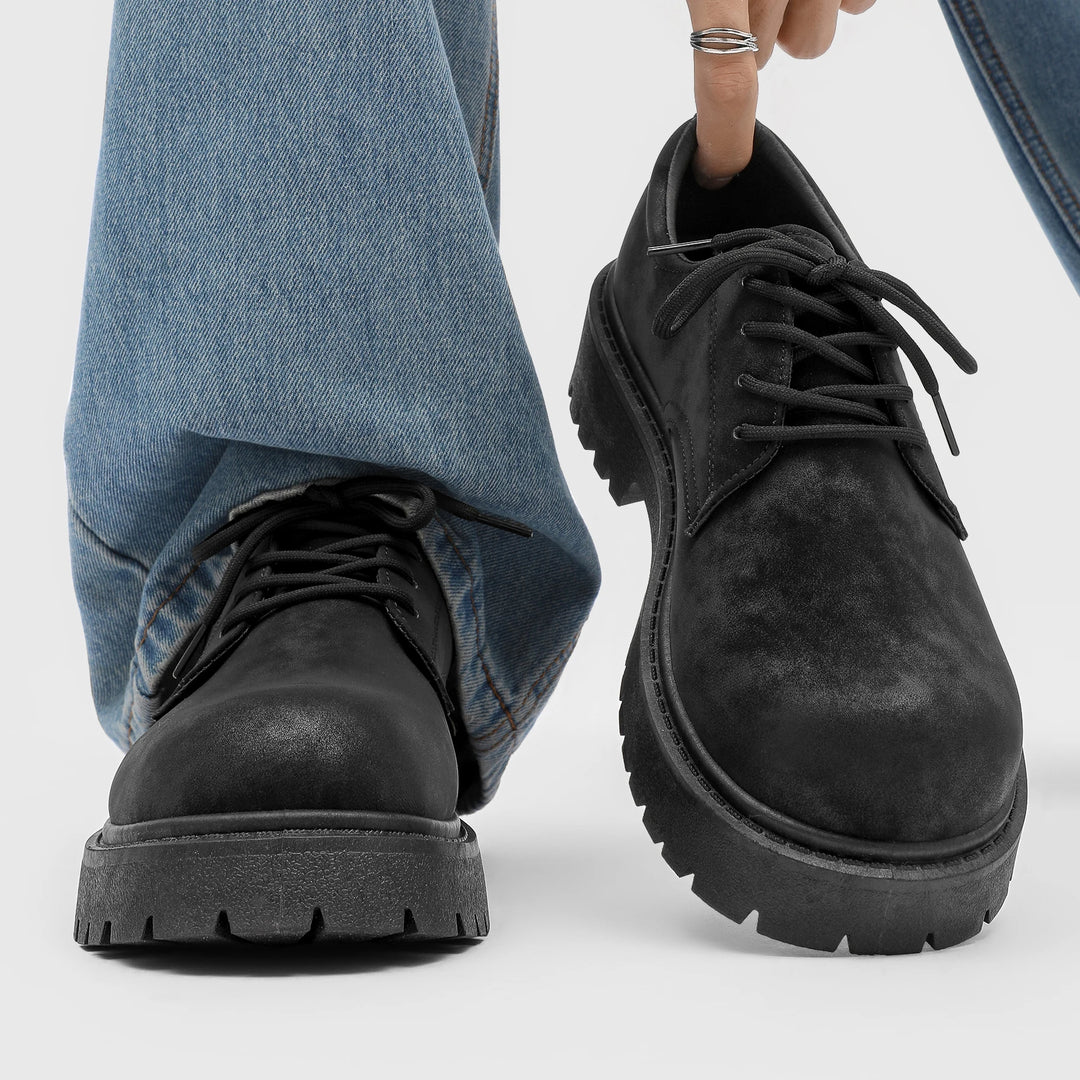 Men's Chunky Sole Boots - Height Increasing Work Boots