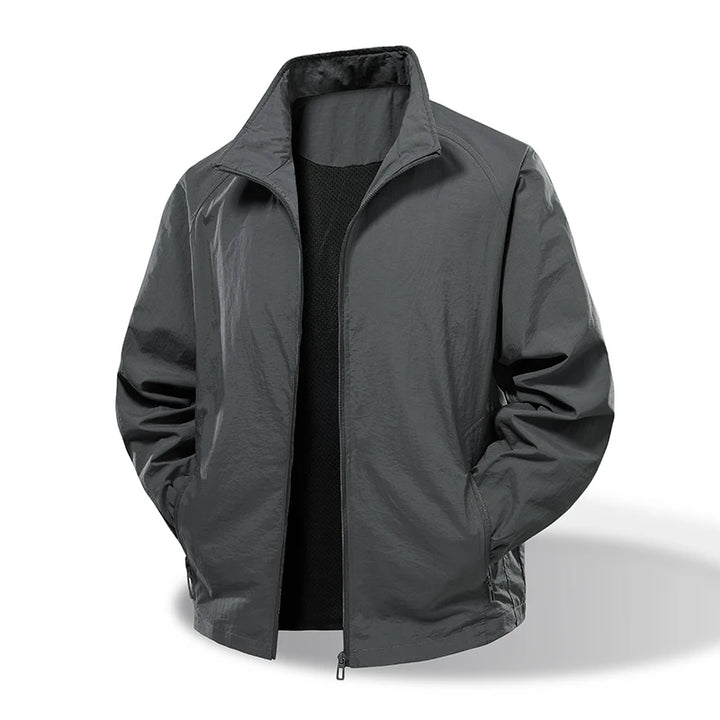 Men's Lightweight Windbreaker - Stand Collar Work Jacket