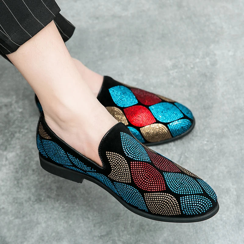 Geometric Pattern Loafers