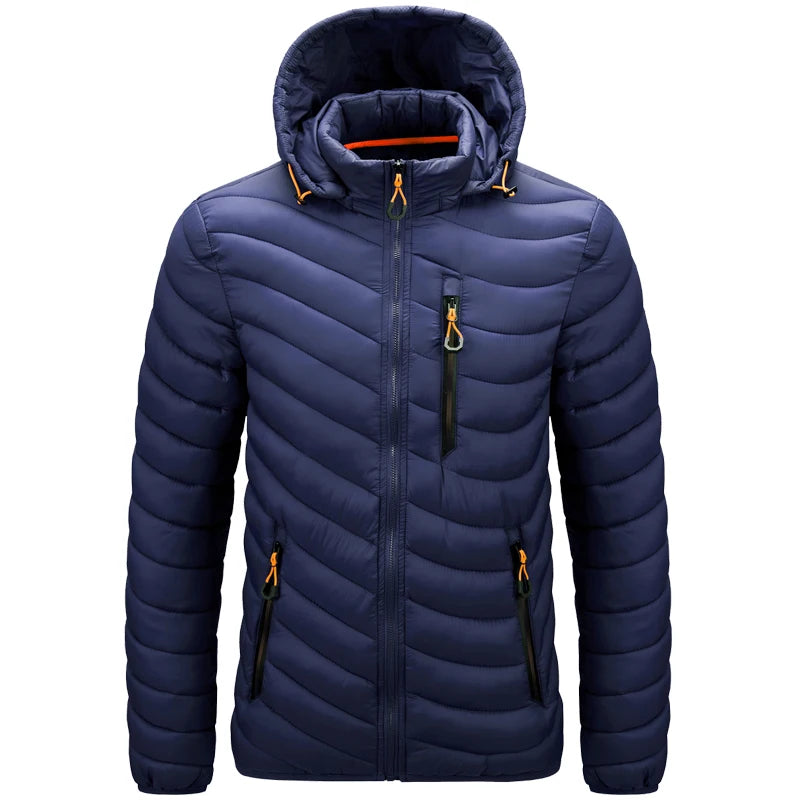 Men's Lightweight Puffer Jacket - Hooded Insulated Winter Jacket
