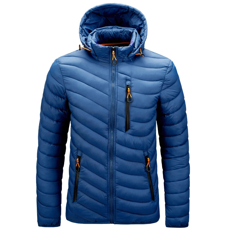 Men's Lightweight Puffer Jacket - Hooded Insulated Winter Jacket