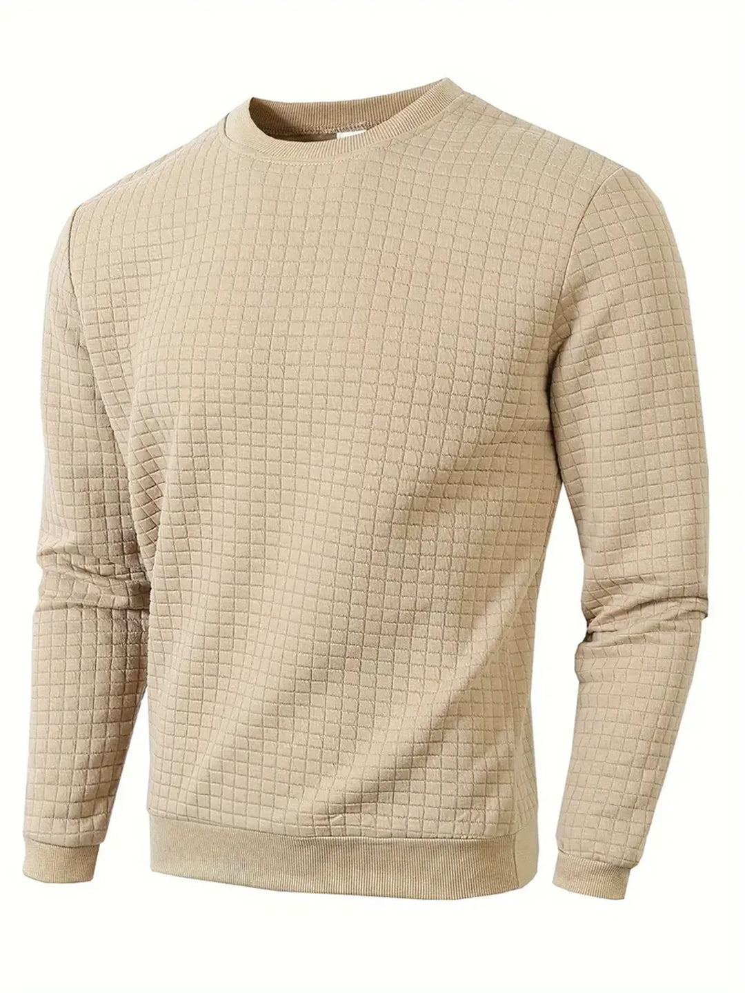 Luxiron Men's Crew Neck Jacquard Sweater
