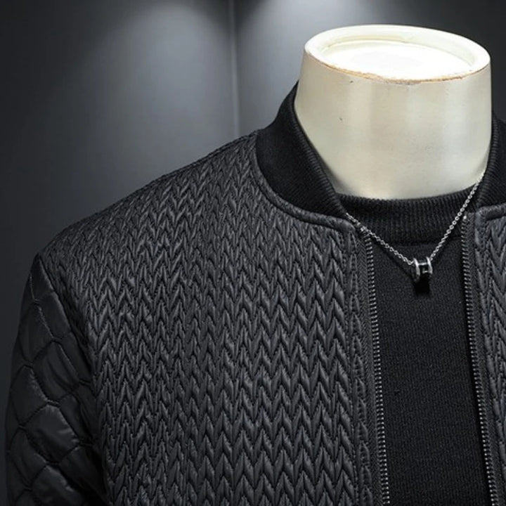 Men's Quilted Bomber Jacket - Plus Size Stand Collar Jacket