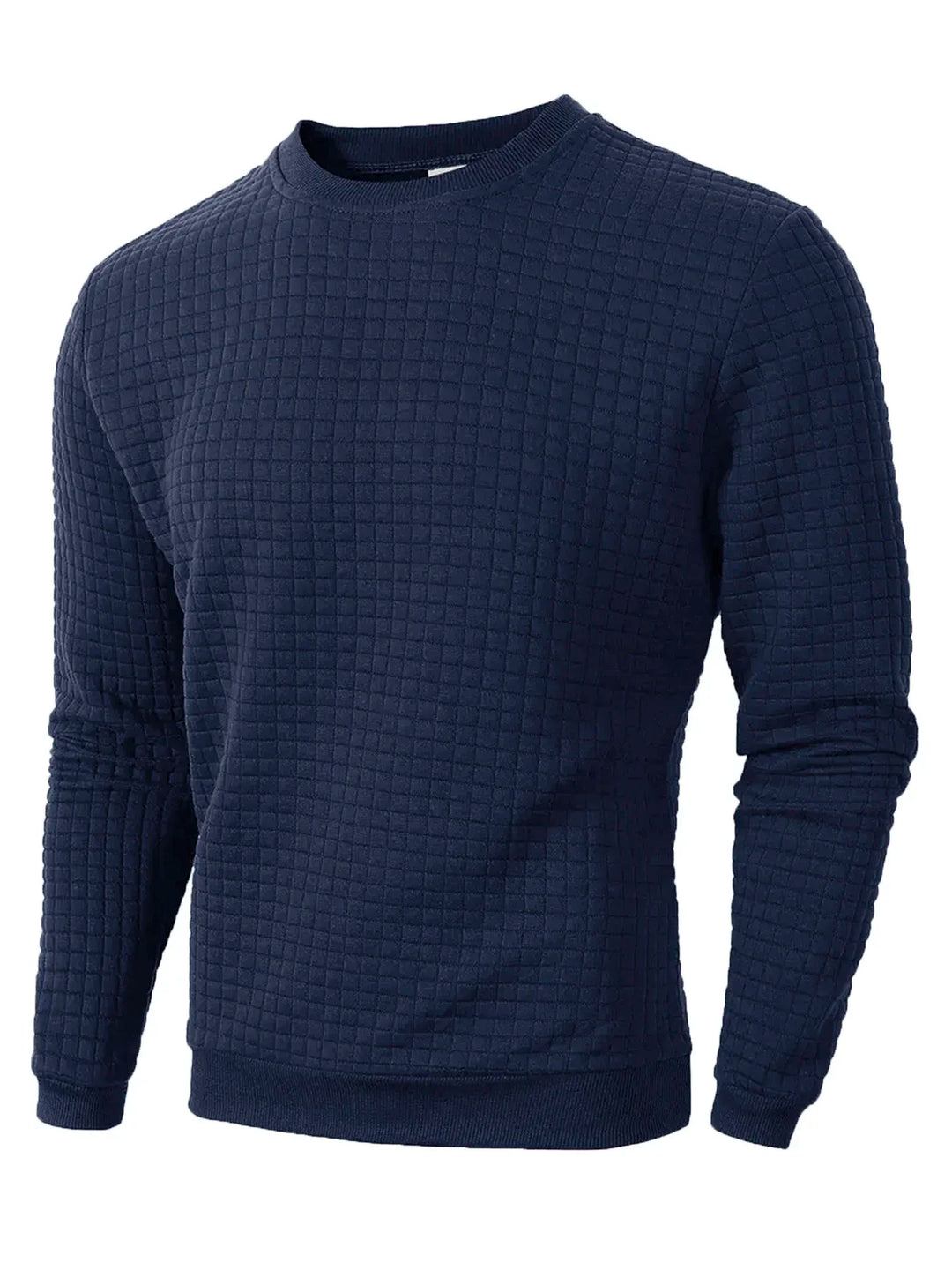 Luxiron Men's Crew Neck Jacquard Sweater