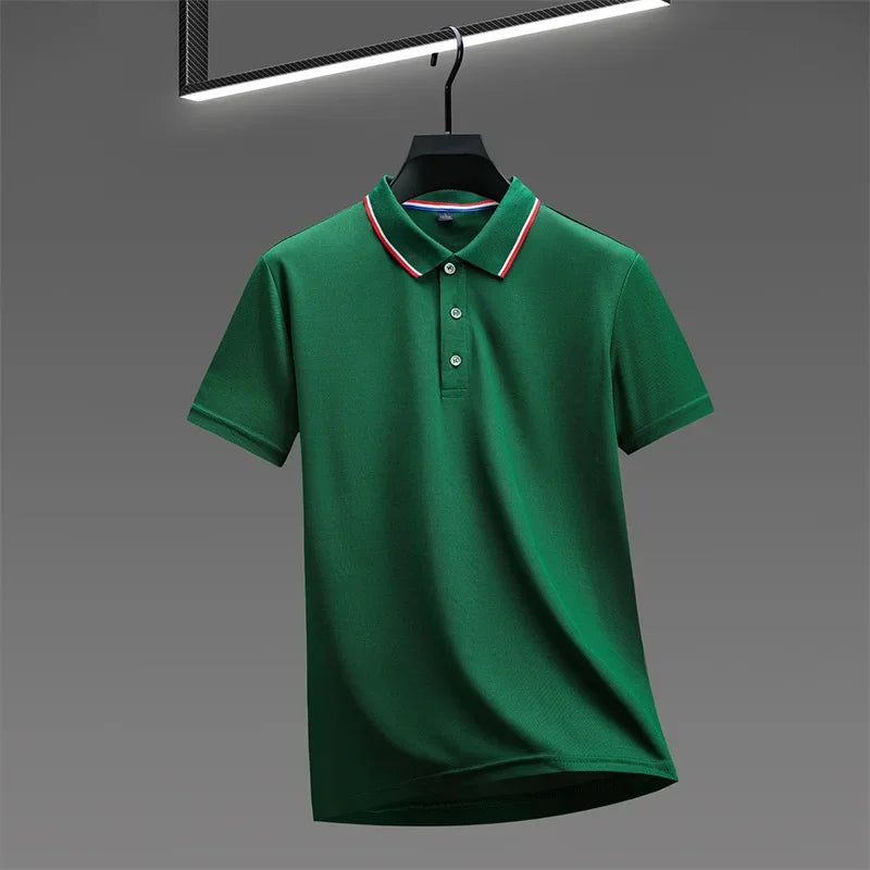 Nyven Classic Men's Solid Color Short-Sleeve Polo Shirt