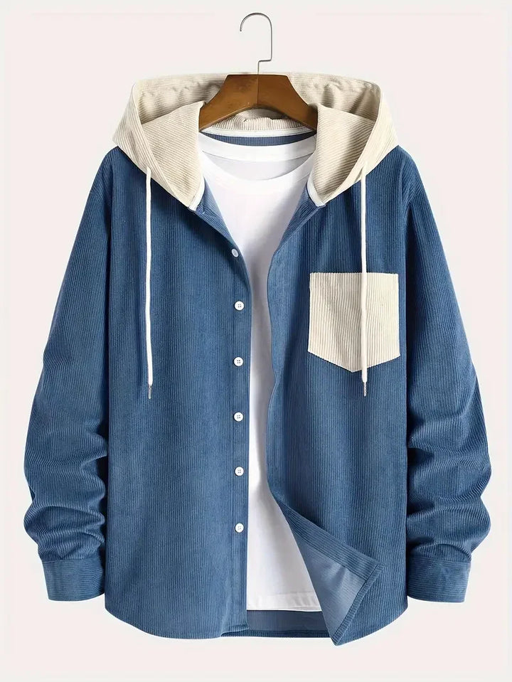 Men's Corduroy Shacket - Hooded Casual Jacket