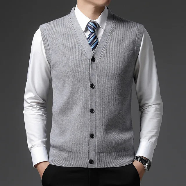 Solid Wool Knit Vest