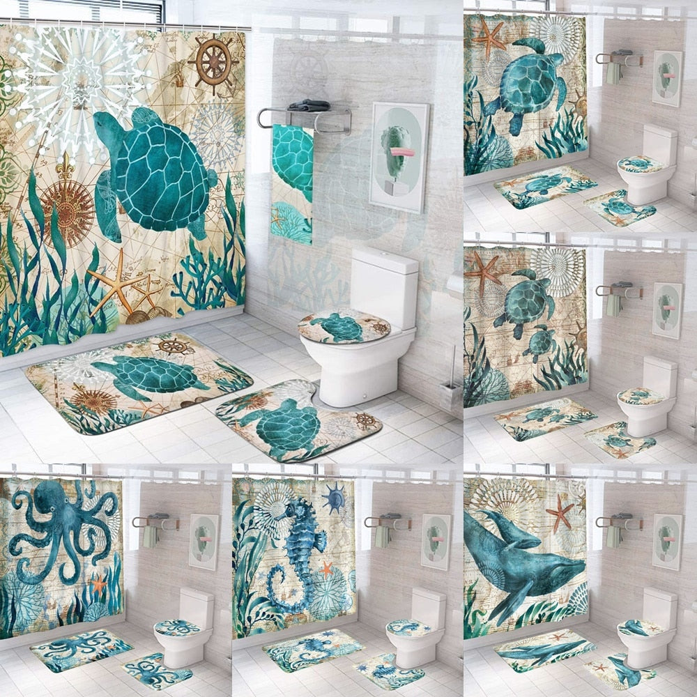 Sea Turtle Shower Curtain