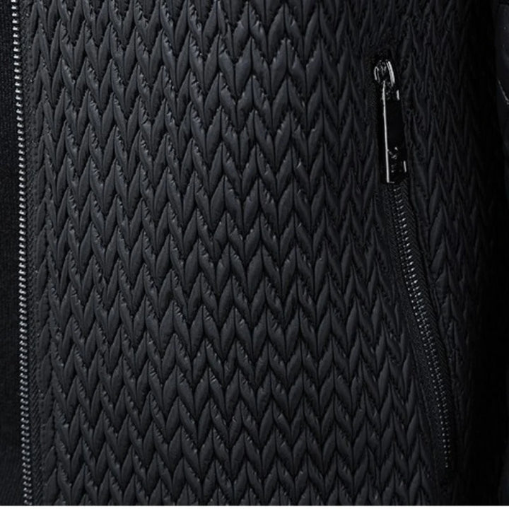 Men's Quilted Bomber Jacket - Plus Size Stand Collar Jacket