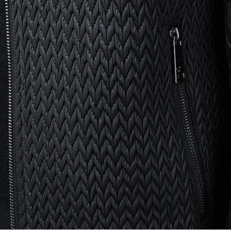 Men's Quilted Bomber Jacket - Plus Size Stand Collar Jacket