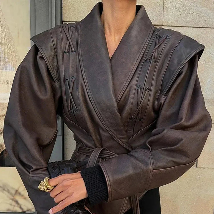 Leather Belted Jacket