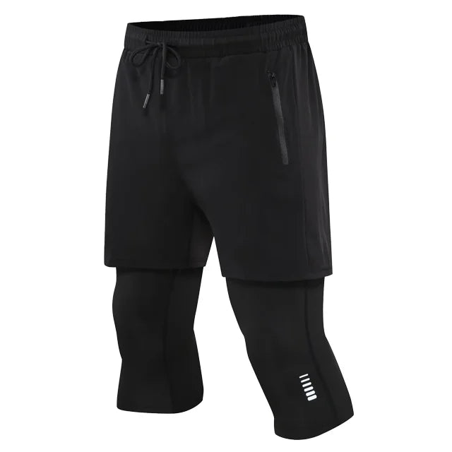 Men's 2-in-1 Compression Shorts - Running Workout Shorts