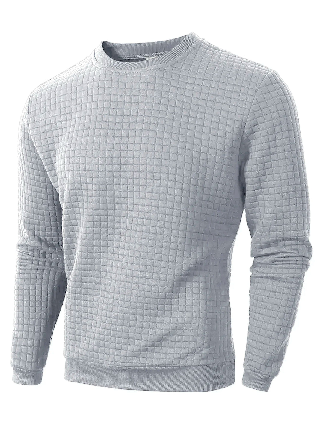 Luxiron Men's Crew Neck Jacquard Sweater