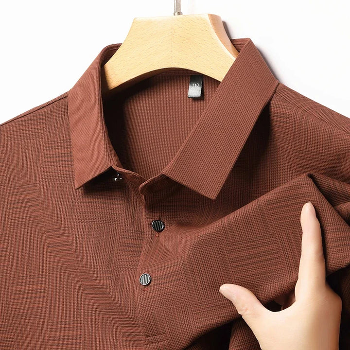 Kalvus Men's Business Casual Printed Polo Shirt