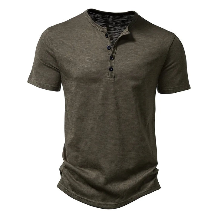 Veridian Men's Henley Collar Short Sleeve Casual T-Shirt