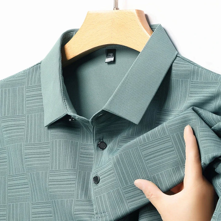 Kalvus Men's Business Casual Printed Polo Shirt
