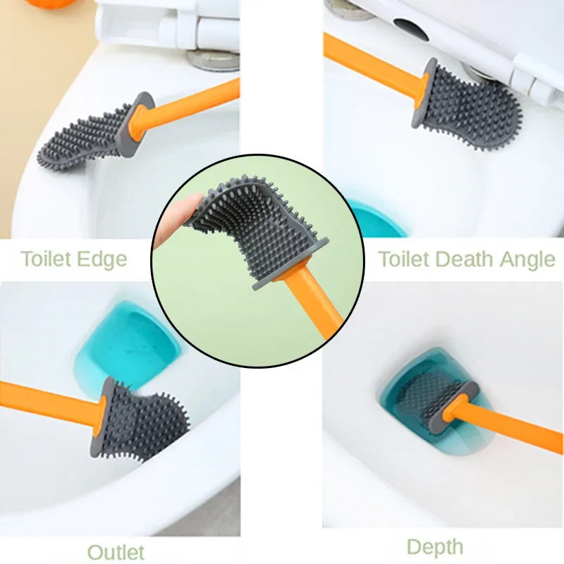 Elegant Silicone Toilet Brush Set