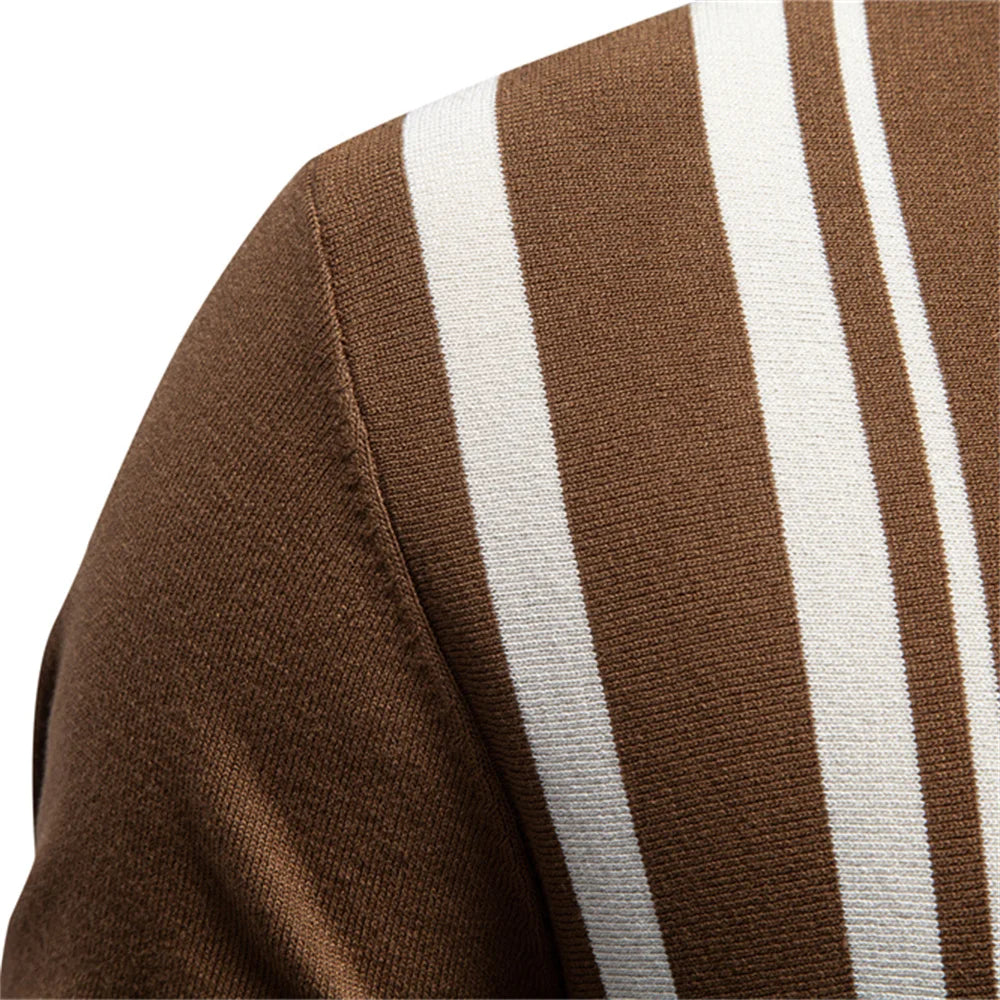 Men's Short Sleeve Striped Polo Shirt - Old Money Style