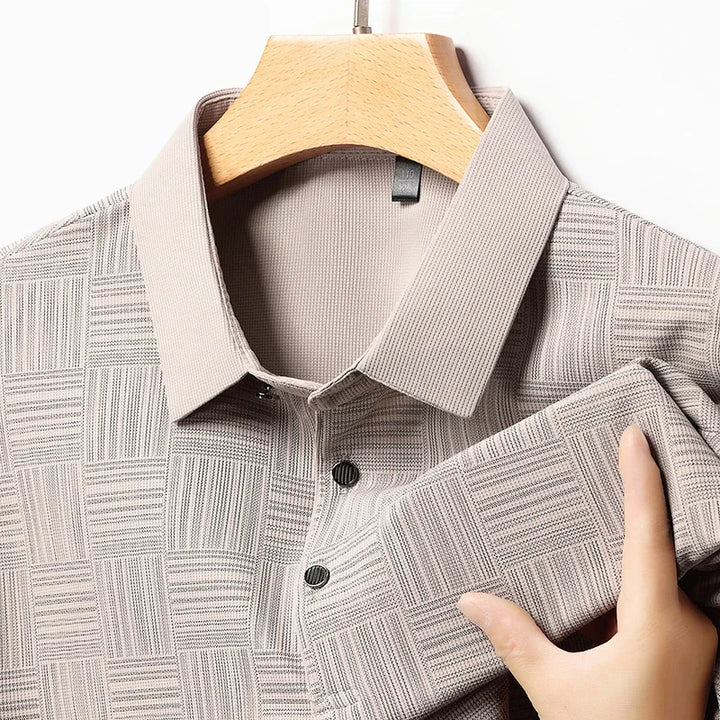 Kalvus Men's Business Casual Printed Polo Shirt
