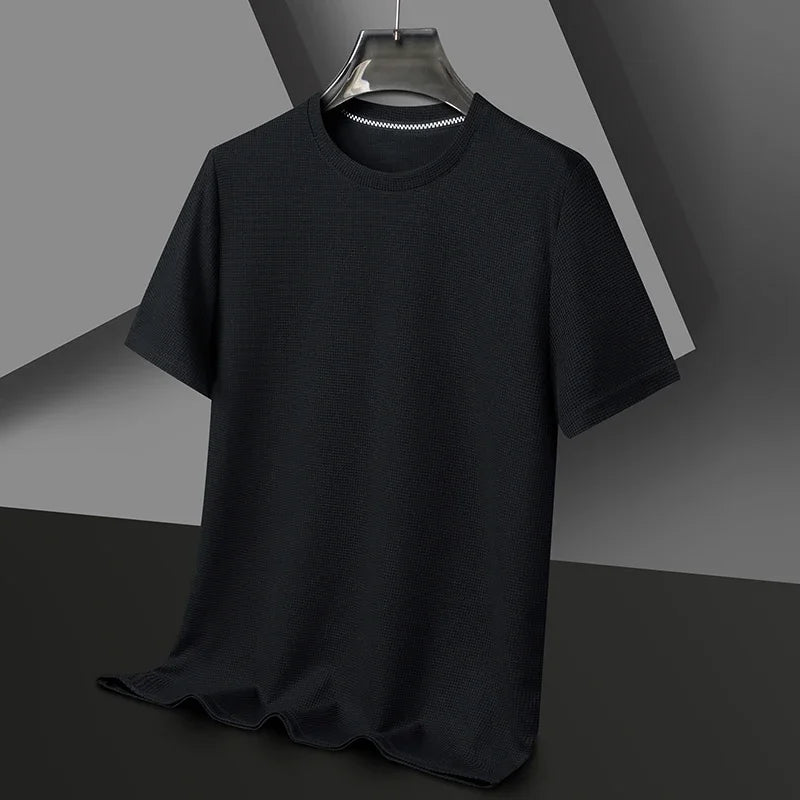 Lumiér Men's Waffle Round Neck Short Sleeve T-shirt