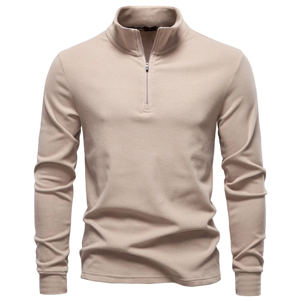 Men's Quarter Zip Sweatshirt - Fleece Mock Neck Pullover