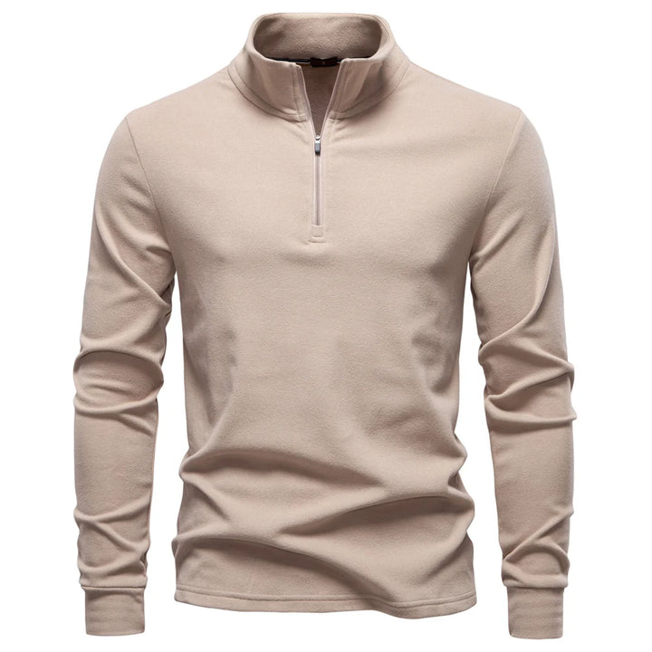 Men's Quarter Zip Sweatshirt - Fleece Mock Neck Pullover