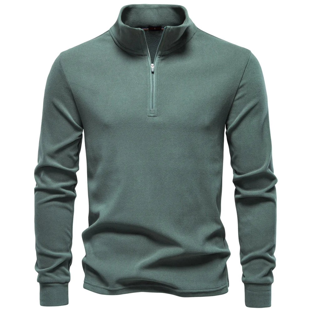 Men's Quarter Zip Sweatshirt - Fleece Mock Neck Pullover