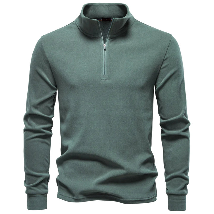 Men's Quarter Zip Sweatshirt - Fleece Mock Neck Pullover