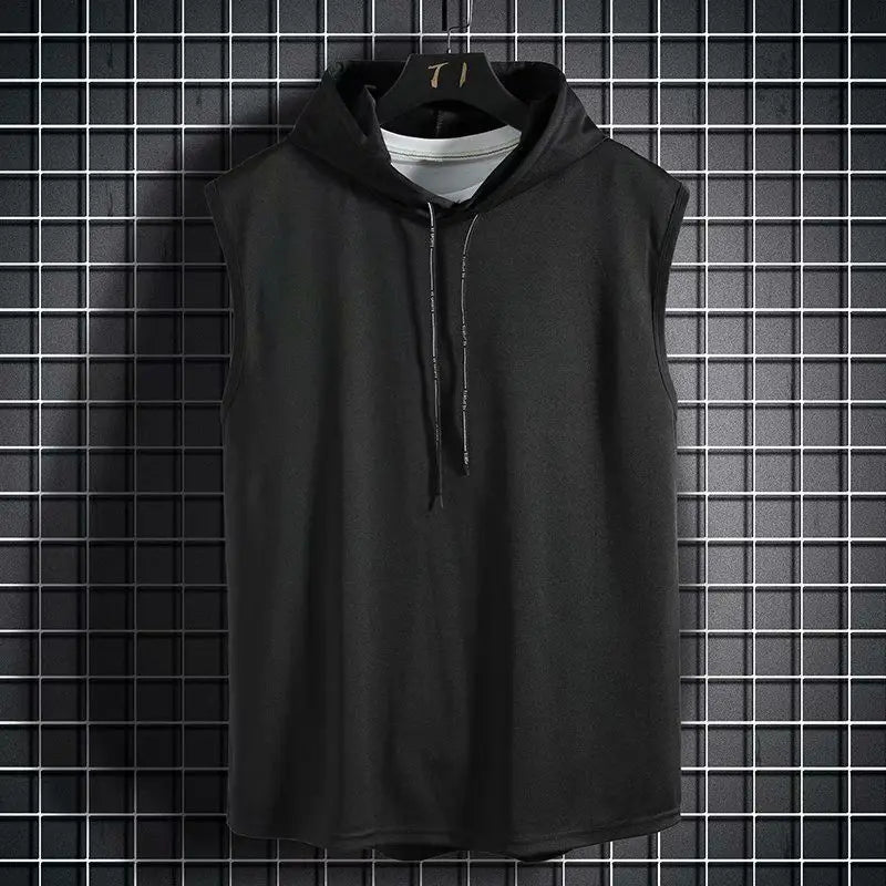 Nyxvor Athletic Hooded Sleeveless Training Shirt for Men