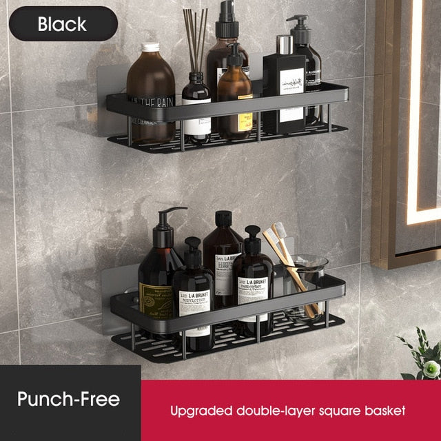 No-Drill Bathroom Corner Shelf