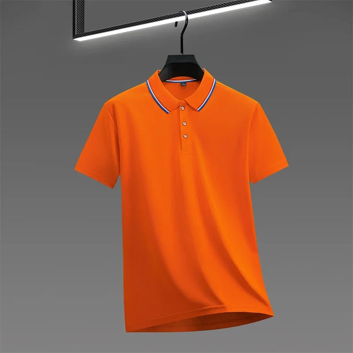 Nyven Classic Men's Solid Color Short-Sleeve Polo Shirt