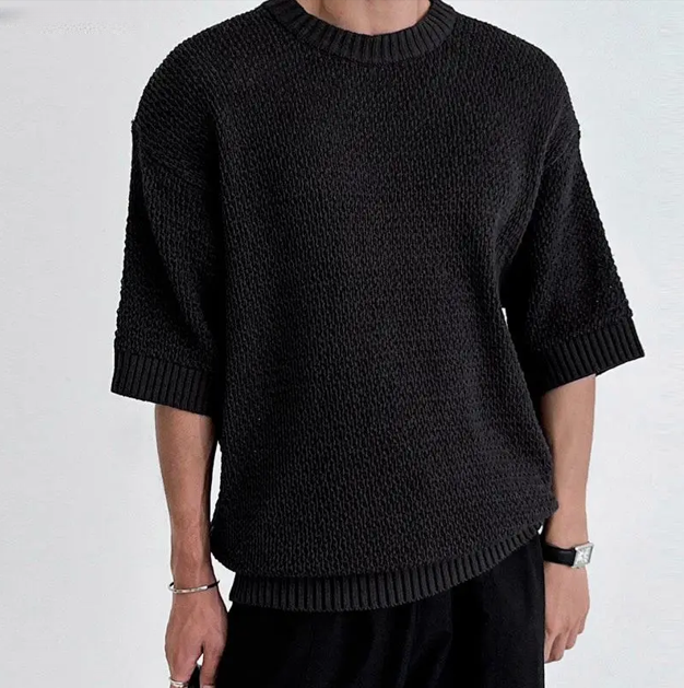 Modern Minimalist: Men's Textured Knit Sweater