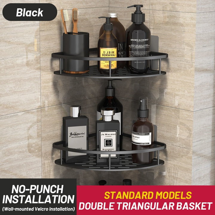 No-Drill Bathroom Corner Shelf