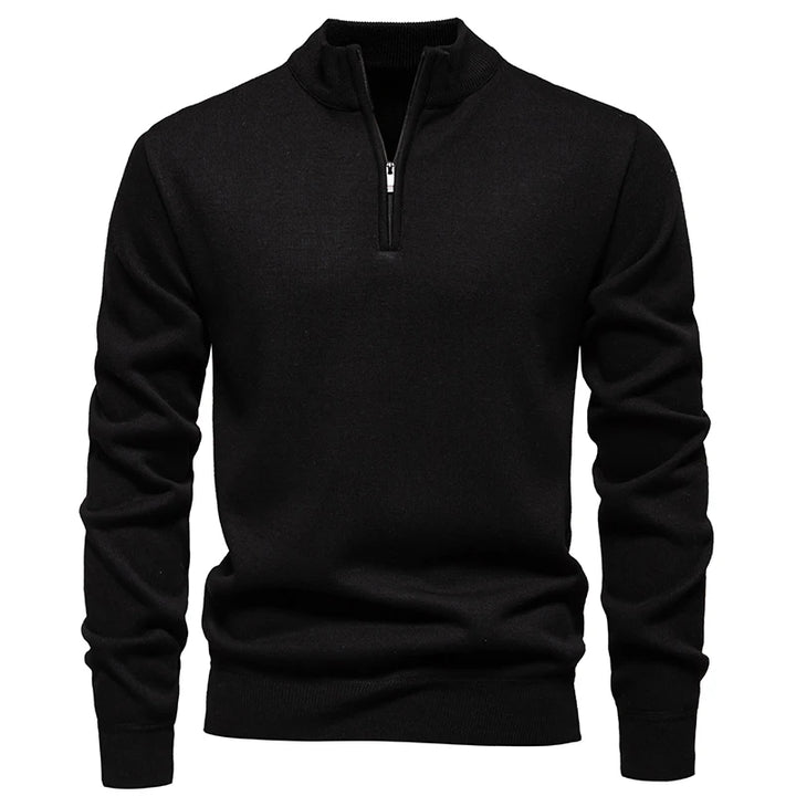 Men's Half-Zip Sweater - Business Casual Knit Pullover
