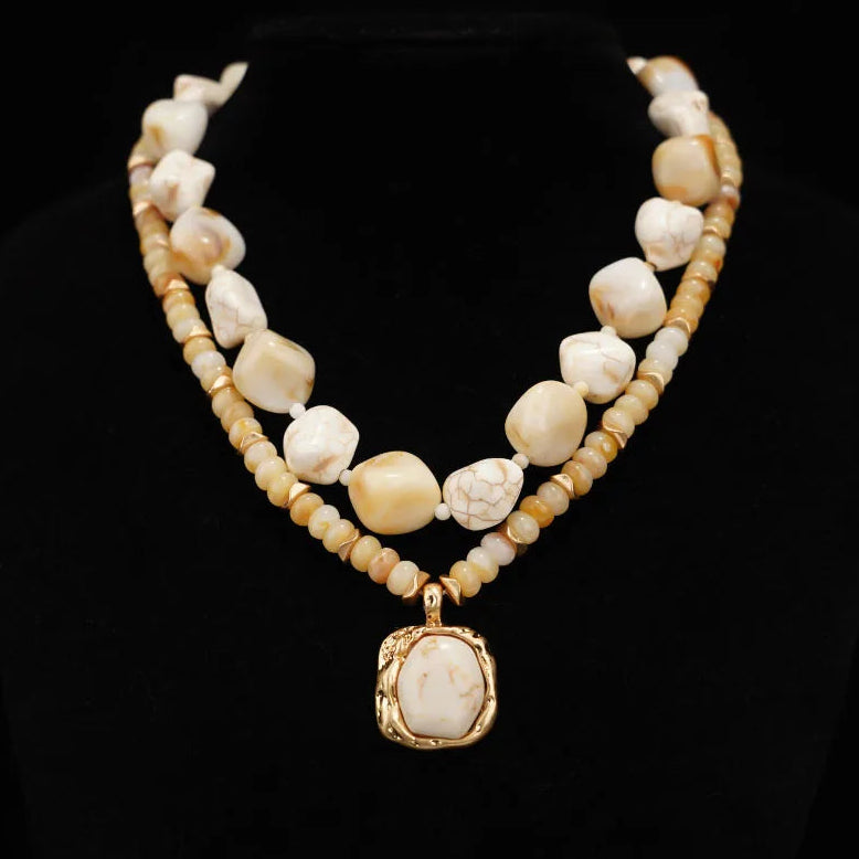 Boho Stone Necklace Set