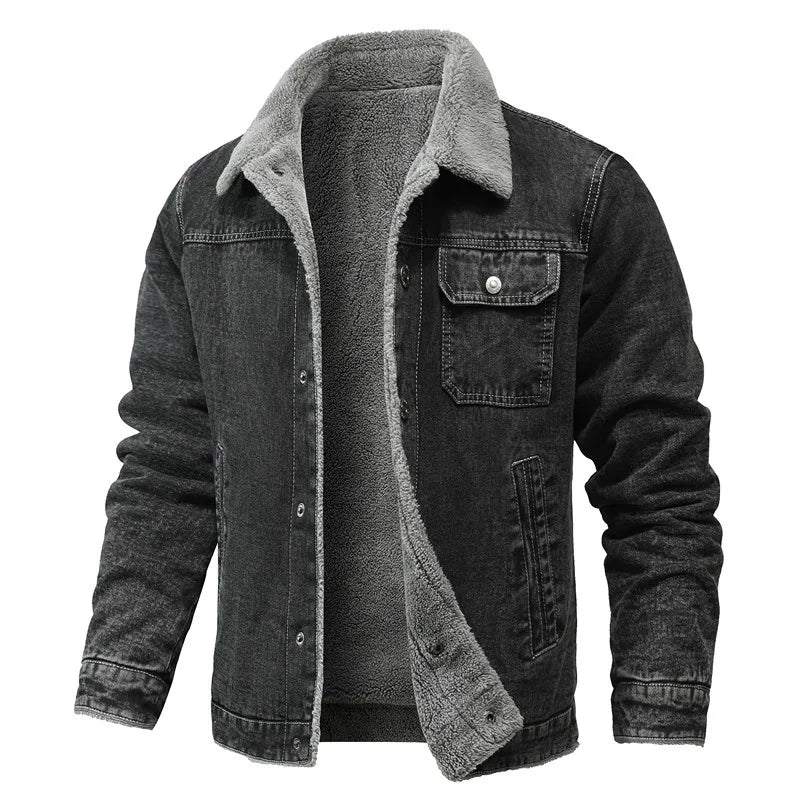 Men's Sherpa Denim Jacket - Fleece Lined Jacket