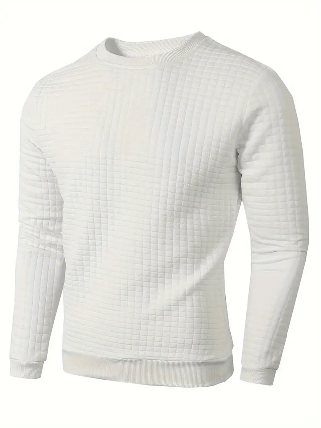 Luxiron Men's Crew Neck Jacquard Sweater