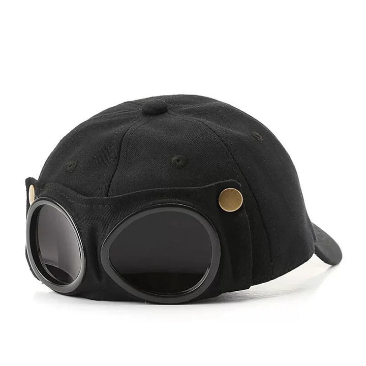 Solar Aviator Baseball Cap - Detachable Sunglasses