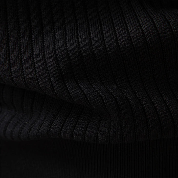 Men's Long Sleeve Henley Shirt - Ribbed Knit Slim Fit