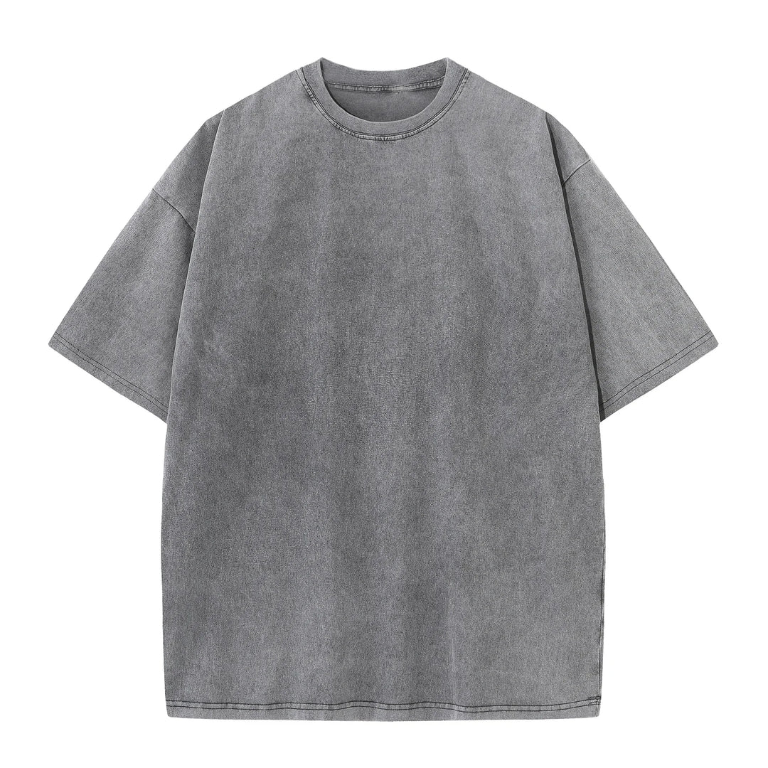 Veritano Men's Cotton Distressed Drop Shoulder T-Shirt