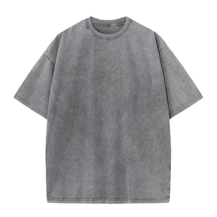 Veritano Men's Cotton Distressed Drop Shoulder T-Shirt