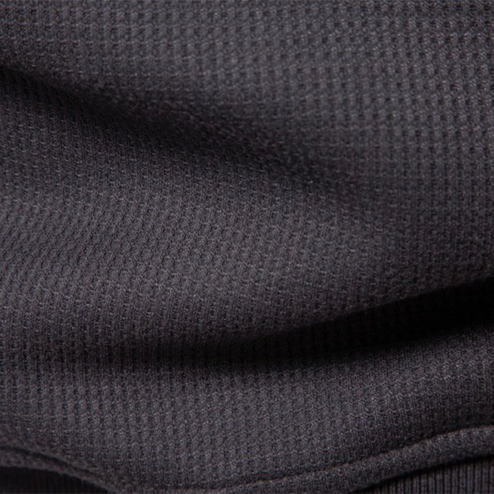 Men's Fleece Lined Sweatshirt - Waffle Knit Henley Pullover