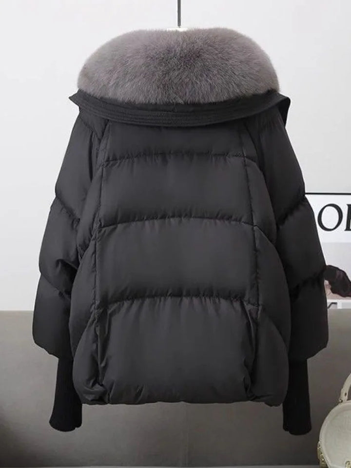 Elegant Faux Fur Collar Puffer Jacket