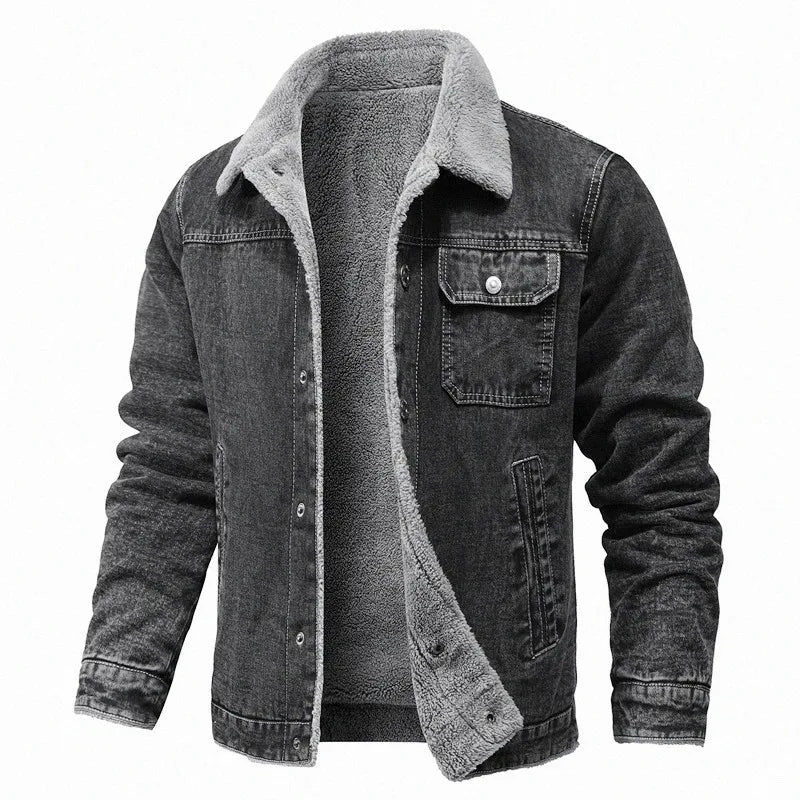 Men's Sherpa Denim Jacket - Fleece Lined Jacket