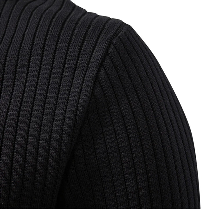 Men's Long Sleeve Henley Shirt - Ribbed Knit Slim Fit