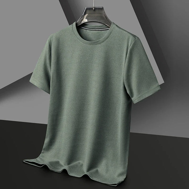 Lumiér Men's Waffle Round Neck Short Sleeve T-shirt