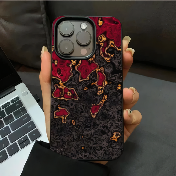 Exclusive Black & Red Ripple Art Phone Case