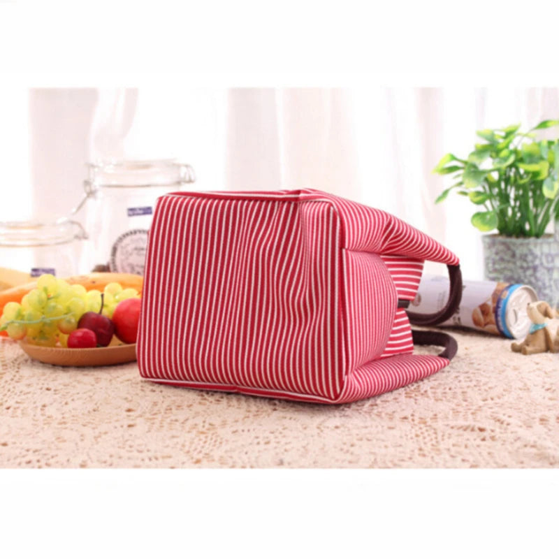 Striped Insulated Lunch Tote